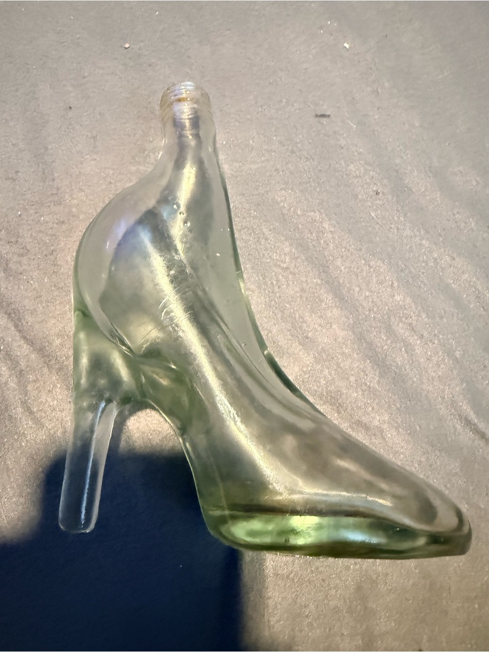 Glass High Heel Decorative Bottle - Green